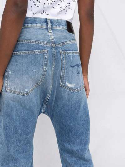 Shop R13 Tailored Drop Denim Jeans In Blue