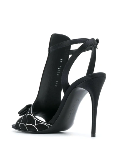 Shop Ferragamo Rhinestone Embellished Vara Sandals In Black