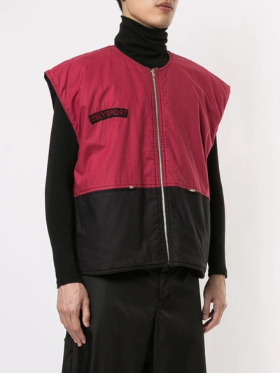 Pre-owned Issey Miyake 1980's Sports Line Blockcolour Vest In Red