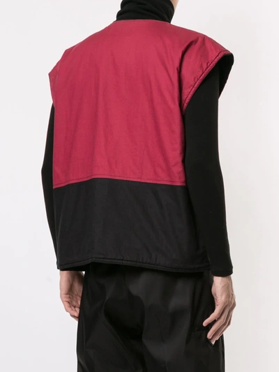 Pre-owned Issey Miyake 1980's Sports Line Blockcolour Waistcoat In Red