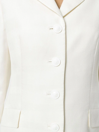 Pre-owned Versace 1990s Inverted Peak Lapel Blazer In White