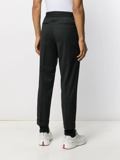 Shop Filippa K Terry Cropped Slim-fit Trousers In Black