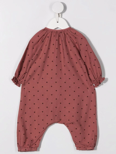 Babe And Tess Polka Dot Long-sleeve Body In Pink