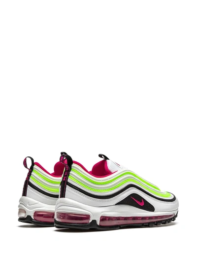 Shop Nike Air Max 97 "rush Pink" Sneakers In White/black-volt-rush Pink