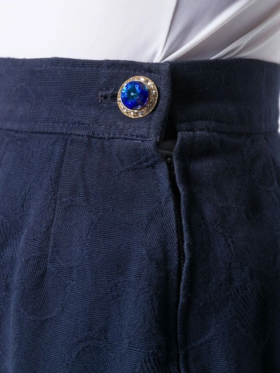 Pre-owned Saint Laurent 1980's Straight Fit Skirt In Blue