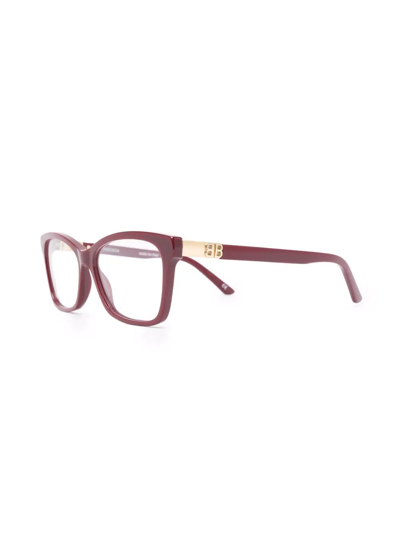 Shop Balenciaga Rectangular-frame Glasses In Rot