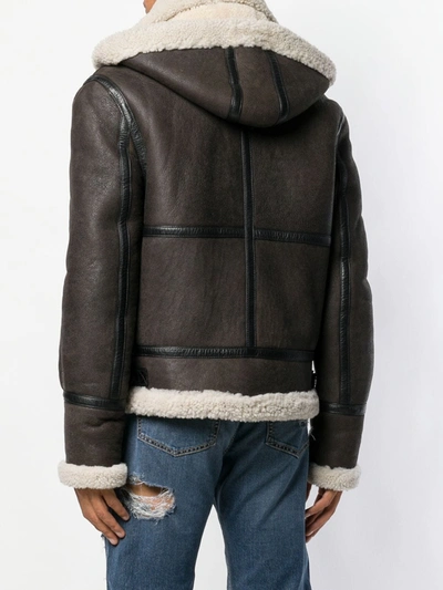Shop Faith Connexion Reversible Shearling Jacket In Brown