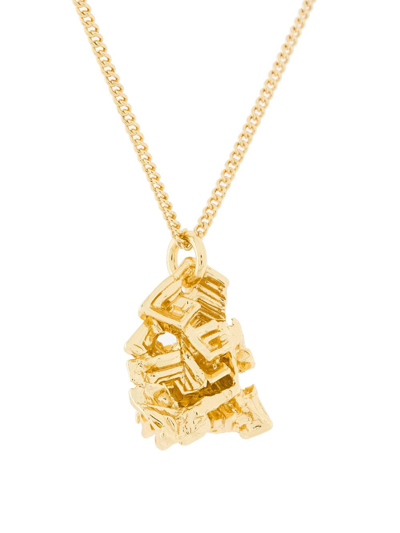 Coup De Coeur Vortex Stone Short Pendant Necklace In Metallic