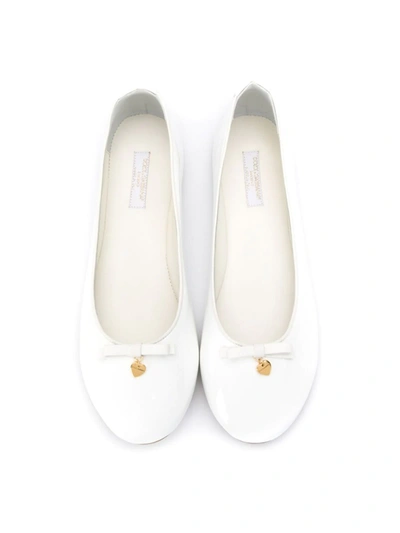 Shop Dolce & Gabbana Logo Tag Ballerina Shoes In White