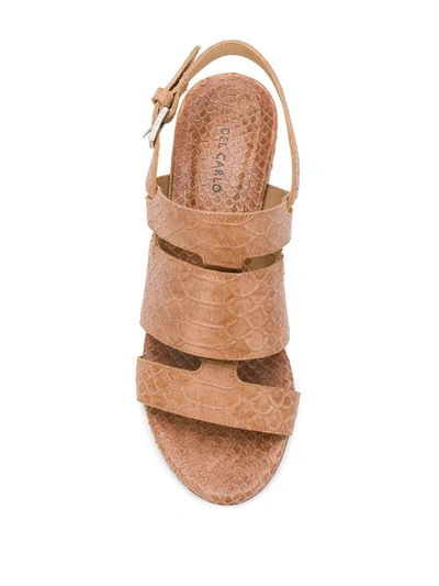 Shop Del Carlo Penelope Python-effect Sandals In Neutrals