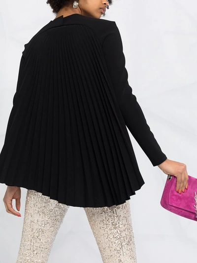 Shop A.w.a.k.e. Pleated Long-sleeved Blouse In Black