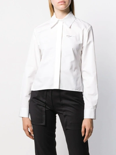 Shop Off-white Cropped Shirt In White