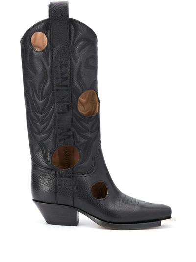 Shop Off-white Cut-out Cowboy Boots In Black