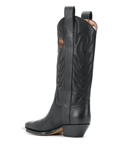 Shop Off-white Cut-out Cowboy Boots In Black