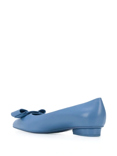 Shop Ferragamo Viva Ballerina Shoes In Blue