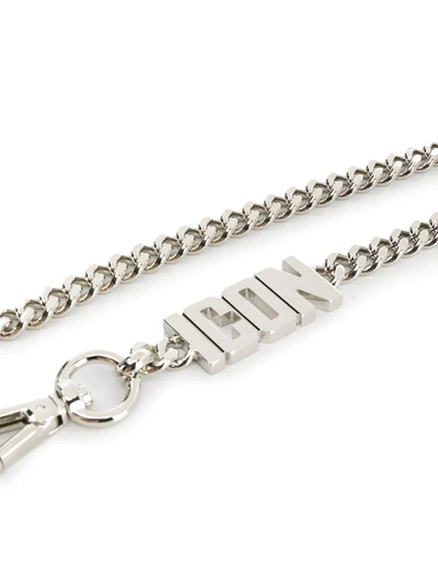 Shop Dsquared2 Icon Faceted Chain Keyring In Silver