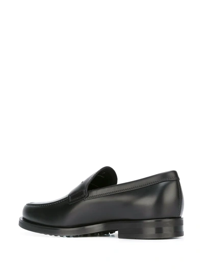 Tod's Smooth Leather Moccasin Loafers With Subtle Stitching In Black