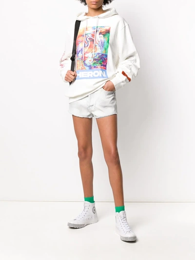 Shop Heron Preston Crane Print Hoodie In White