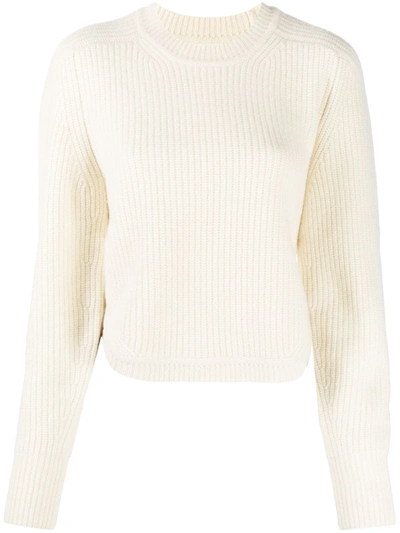 Shop Isabel Marant Ribbed Knit Cashmere-wool Jumper In White