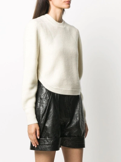 Shop Isabel Marant Ribbed Knit Cashmere-wool Jumper In White