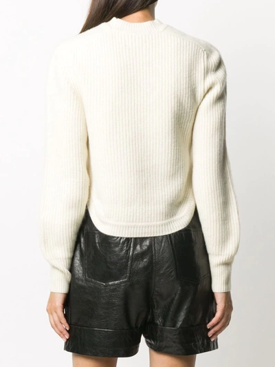 Shop Isabel Marant Ribbed Knit Cashmere-wool Jumper In White