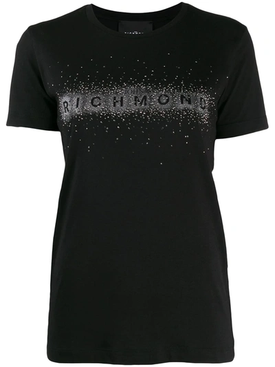 Shop John Richmond Studded Logo T-shirt In Black