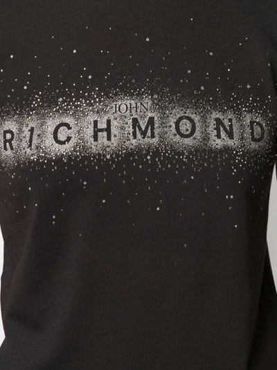 Shop John Richmond Studded Logo T-shirt In Black