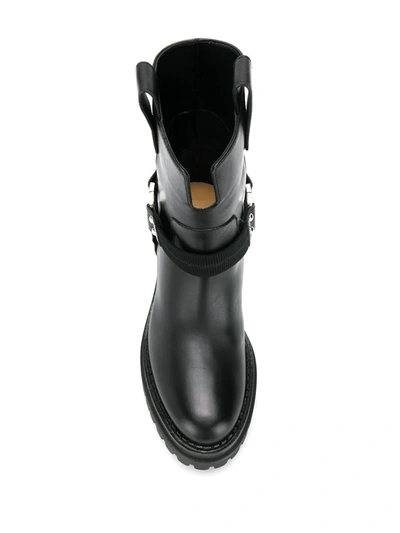 Shop Sergio Rossi Combat Boots In Black