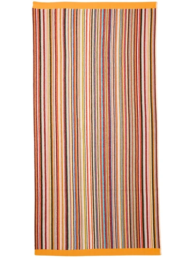 Shop Paul Smith Signature Stripe Beach Towel In Orange