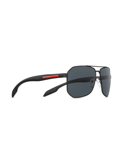 Prada Linea Rossa 62mm Polarized Pilot Sunglasses In Black