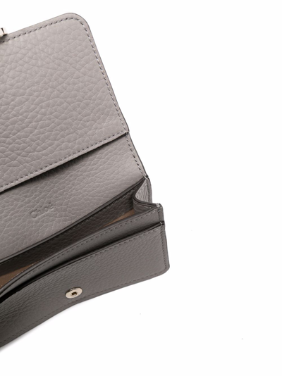Chloé Alphabet Leather Wallet In Grey