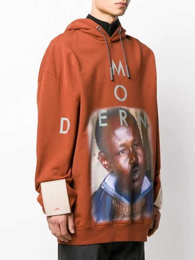 Shop A-cold-wall* Oversized Modern Print Hoodie In Orange