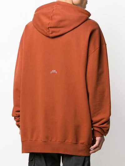 Shop A-cold-wall* Oversized Modern Print Hoodie In Orange