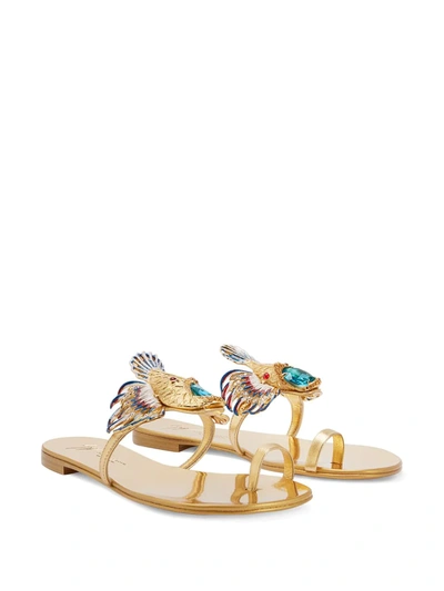 Shop Giuseppe Zanotti Spipiott Embellished Metallic Sandals In 黄色