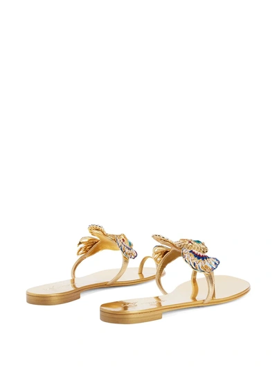Giuseppe Zanotti Spipiott Embellished Metallic Sandals In 黄色