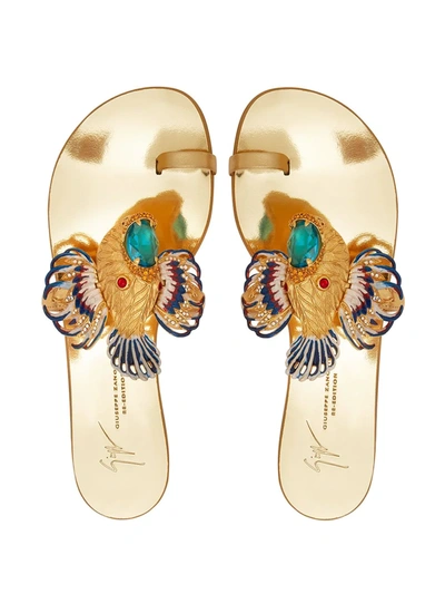 Giuseppe Zanotti Spipiott Embellished Metallic Sandals In 黄色