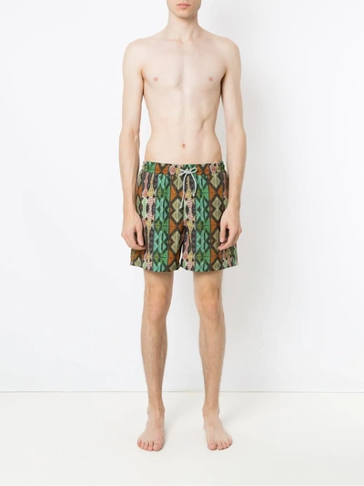 Shop Lygia & Nanny Gil Elastic Swim Shorts In Orange