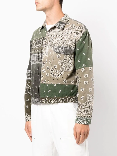 Shop Kapital Reversible Bandana Flannel Jacket In Multicolour