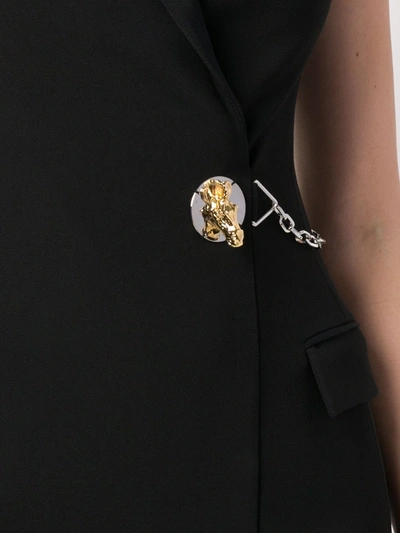 Shop David Koma Button-embellished Blazer Dress In Black