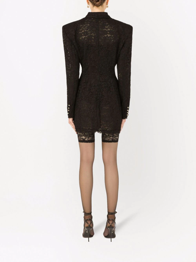 Shop Dolce & Gabbana Cordonetto-lace Double.breasted Blazer In Schwarz