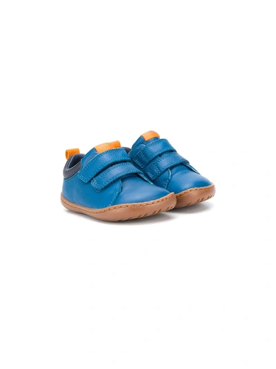 Shop Camper Touch Fastening Leather Pre-walkers In Blue