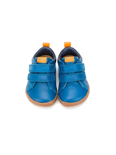 Shop Camper Touch Fastening Leather Pre-walkers In Blue