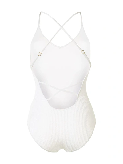 Duskii Margot Ribbed Swimsuit In White