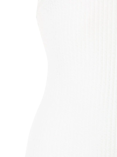 Shop Duskii Margot Ribbed Swimsuit In White