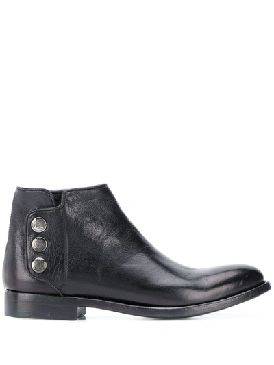 Shop Alberto Fasciani Snap Button Ankle Boots In Black