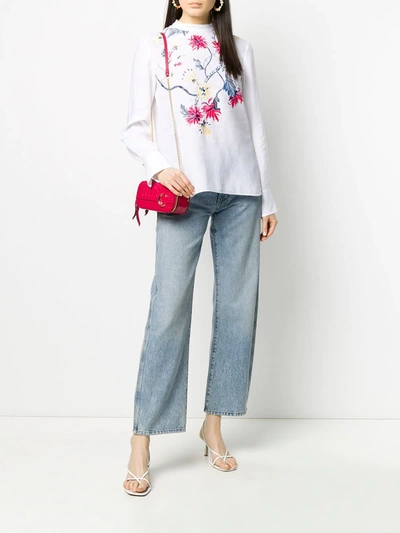 Shop Chloé Floral Embroidered Blouse In White