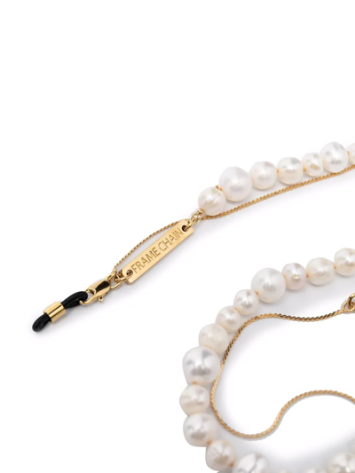 Shop Frame Chain Pearl And Fine Chain Glasses Chain In White