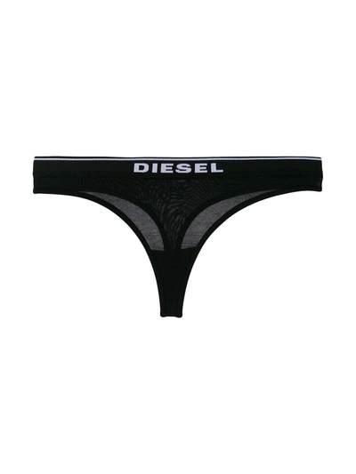 Shop Diesel Three Pack Thongs In Black