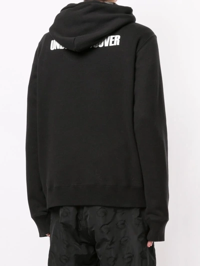 Shop Undercover Logo Print Hoodie In Black