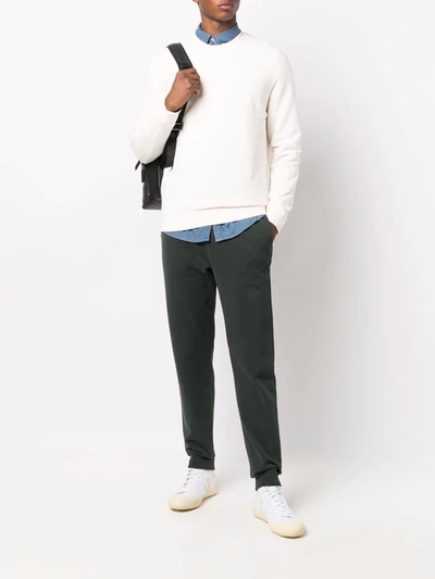 Shop Sunspel Elasticated-waist Trousers In 绿色